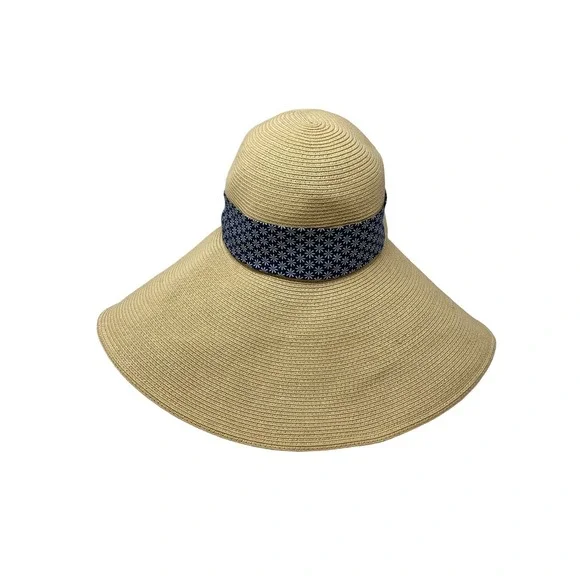 Vineyard Vines Womens Sun Hat Large Floppy Nautical Preppy Straw w/ Ribbon OSFM - Picture 3 of 8